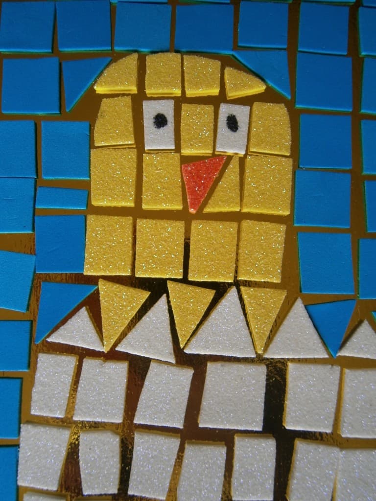 Lift aanbidden Likeur Paasei en kuiken van mozaiek | Knutsel ideeën voor kinderen